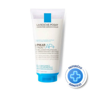 La Roche-Posay LIPIKAR SYNDET AP+ Kremasti gel za tuširanje obogaćen lipidima za svakodnevno pranje osetljive suve kože s osećajem svraba i iritacija, pogodno za bebe, decu i odrasle, 200 ml