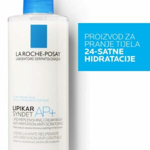 La Roche-Posay LIPIKAR SYNDET AP+ Kremasti gel za tuširanje obogaćen lipidima za svakodnevno pranje osetljive suve kože s osećajem svraba i iritacija, pogodno za bebe, decu i odrasle, 400 ml
