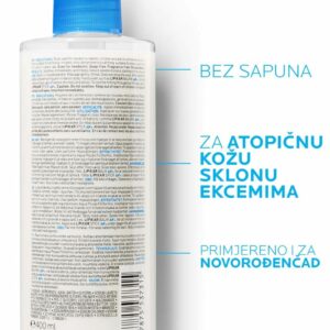La Roche-Posay LIPIKAR SYNDET AP+ Kremasti gel za tuširanje obogaćen lipidima za svakodnevno pranje osetljive suve kože s osećajem svraba i iritacija, pogodno za bebe, decu i odrasle, 400 ml