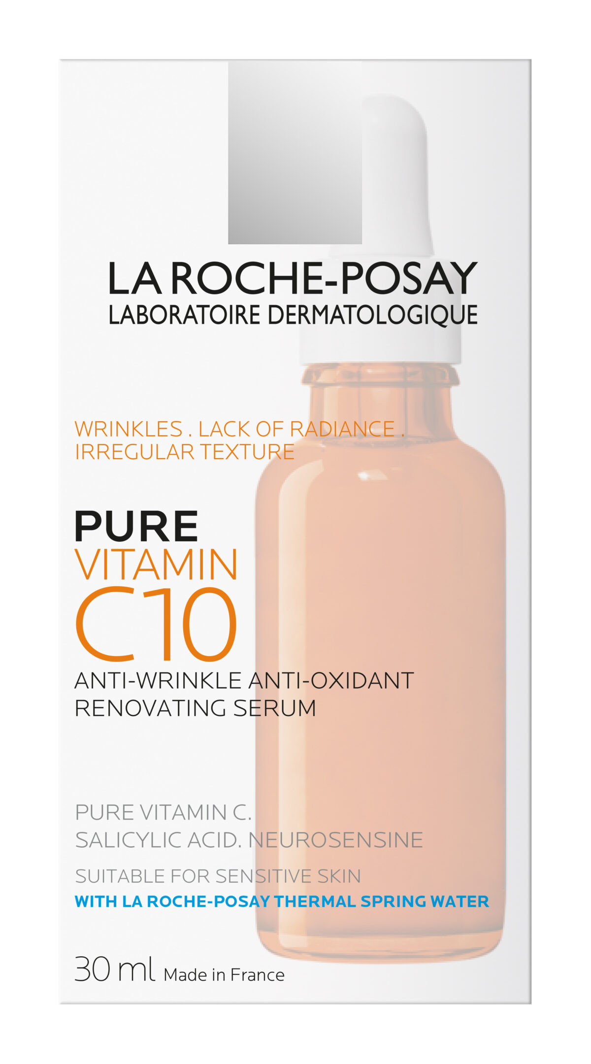 La Roche-Posay PURE VITAMIN C10 SERUM Obnavljajući serum protiv bora za sjaj i blistavost kože s čistim vitaminom C i salicilnom kiselinom, 30 ml