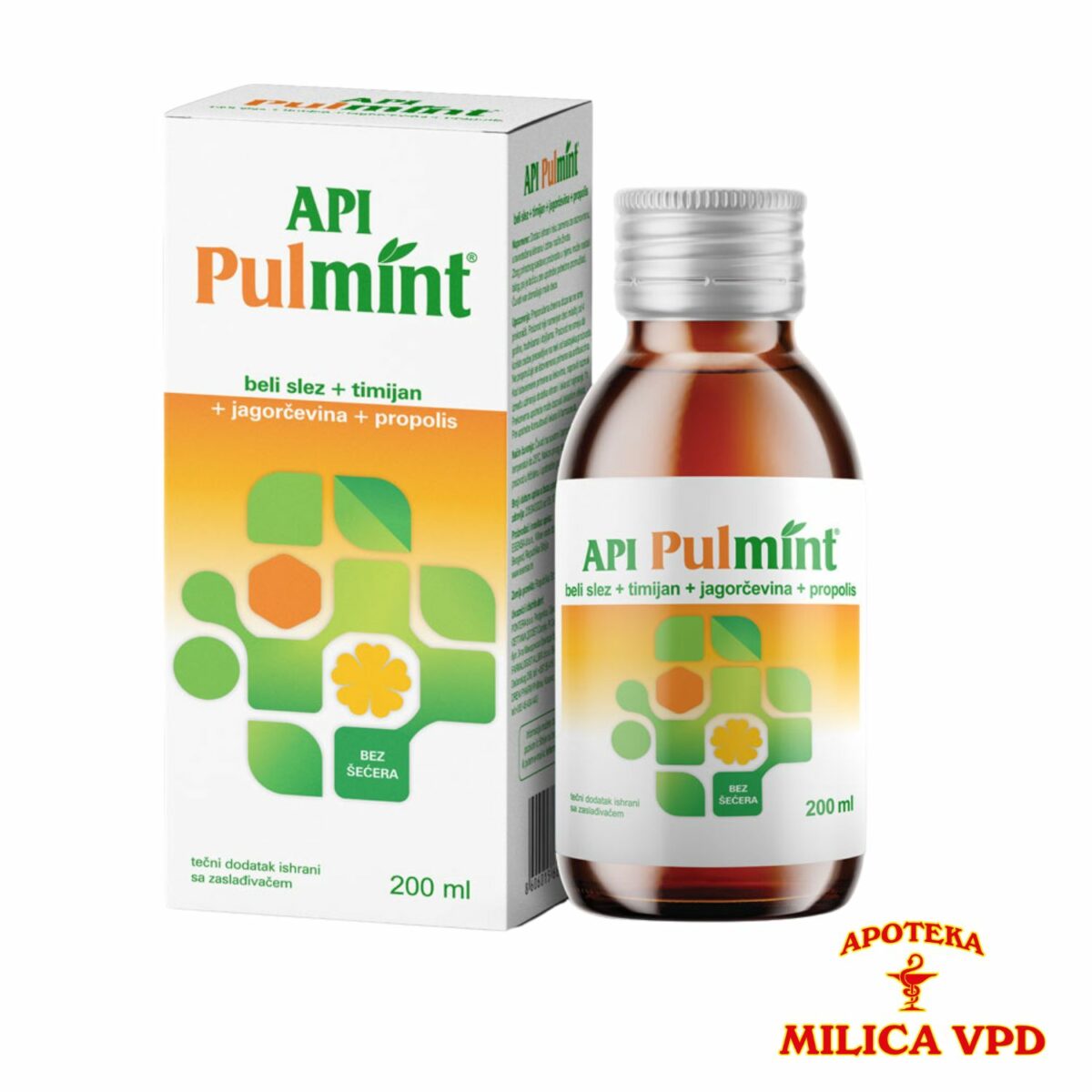 Api Pulmint sirup sa belim slezom, jagorčevinom, timijanom i propolisom 200ml