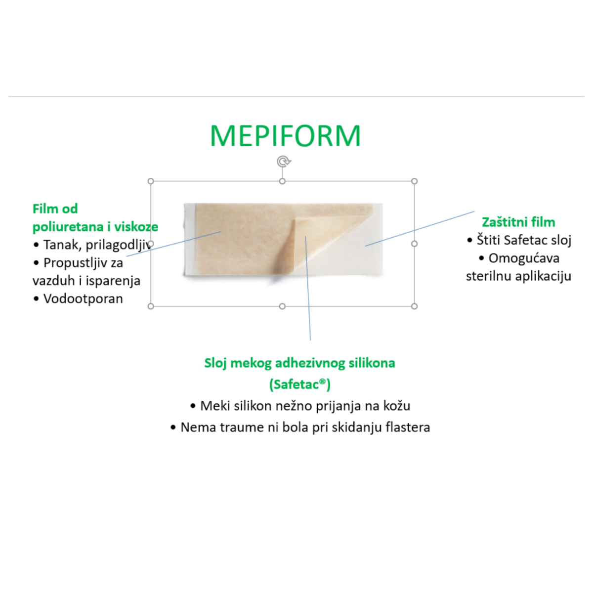 Mepiform flaster protiv ožiljaka 10×18 A1