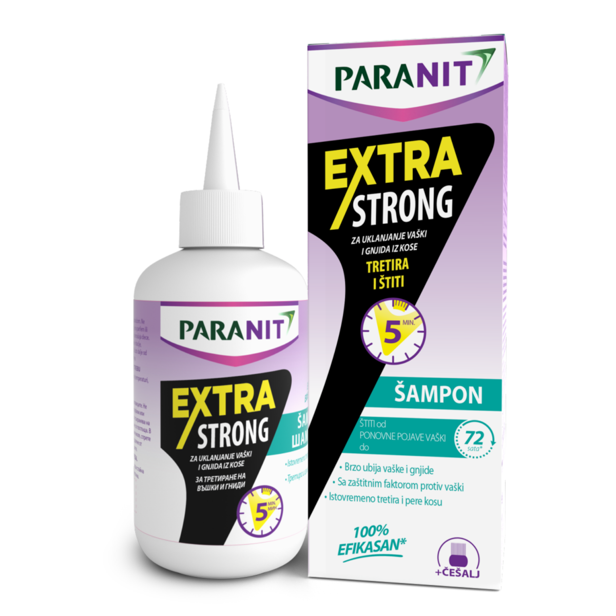 Paranit extra strong šampon protiv vaški + češalj 200ml