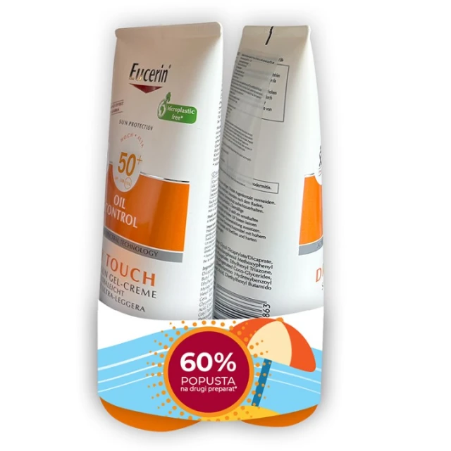 Eucerin Sun Dry Touch gel-krema SPF50+ 200ml i Eucerin Sun Kids Dry Touch Gel-Cream SPF 50+ 200 ml 60% POPUST