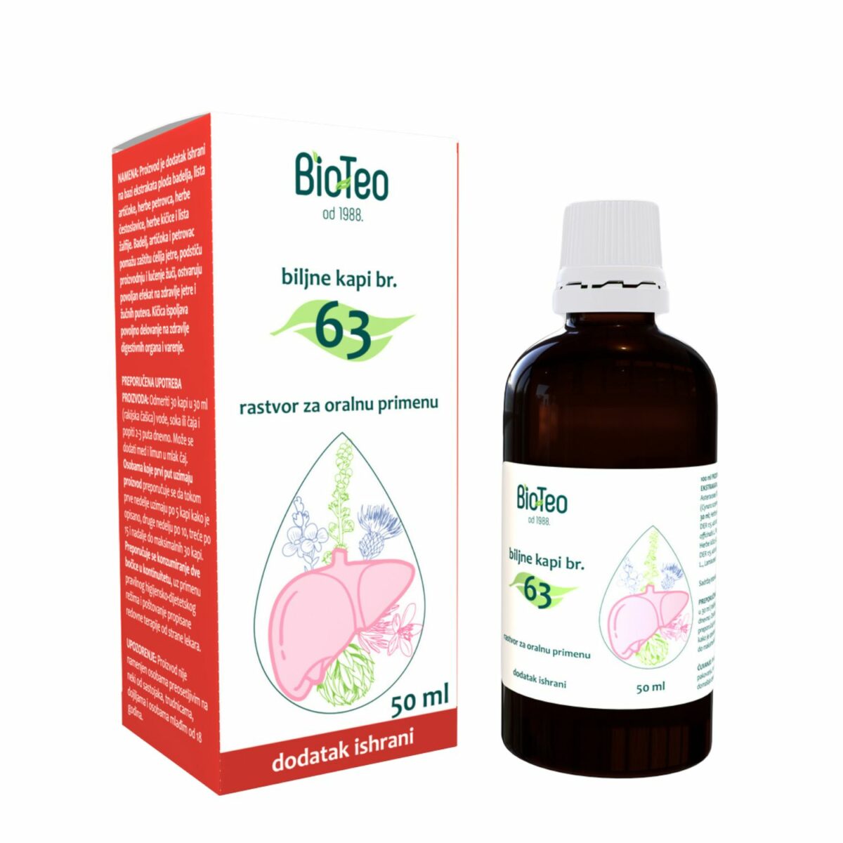 Kapi za čišćenje jetre 50ml br 63 Bio Teo