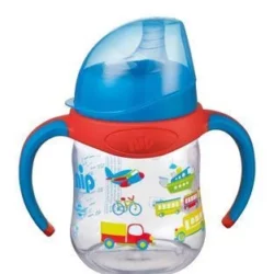 Nip trening flašica za dečake sa ručkama i silikonskim piskom 150ml
