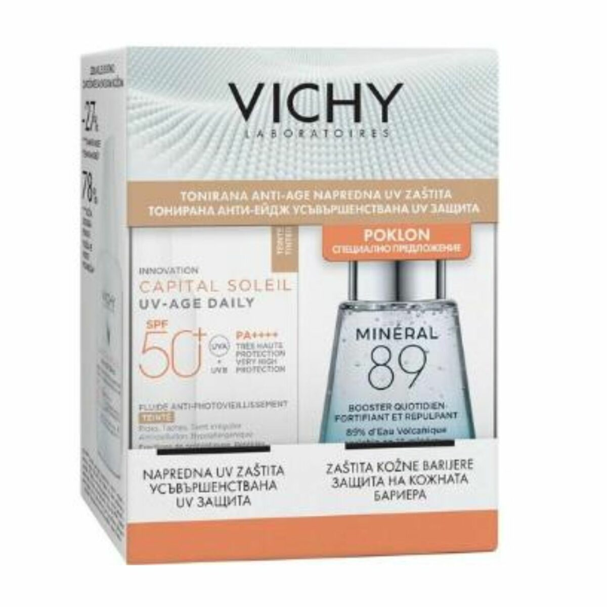 Vichy Capital Soleil tonirani krem UV Dayli 50+ 40ml + 89 Mineral booster 30ml promo set