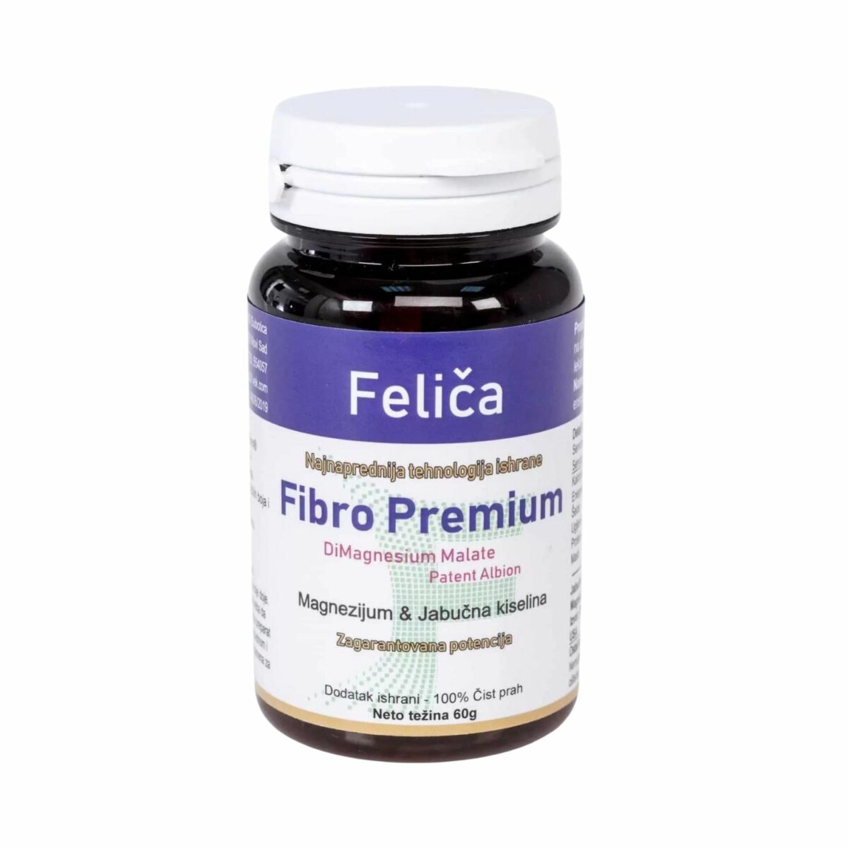 Magnesium Malate prah 60g-Fibro Premium Feliča