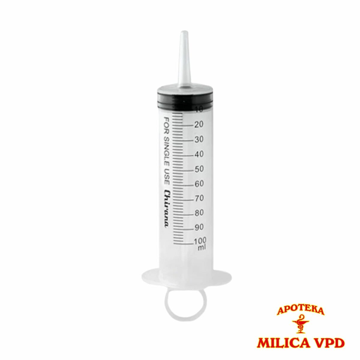 Špric 100ml trodelni plastični sterilni špric sa gumom