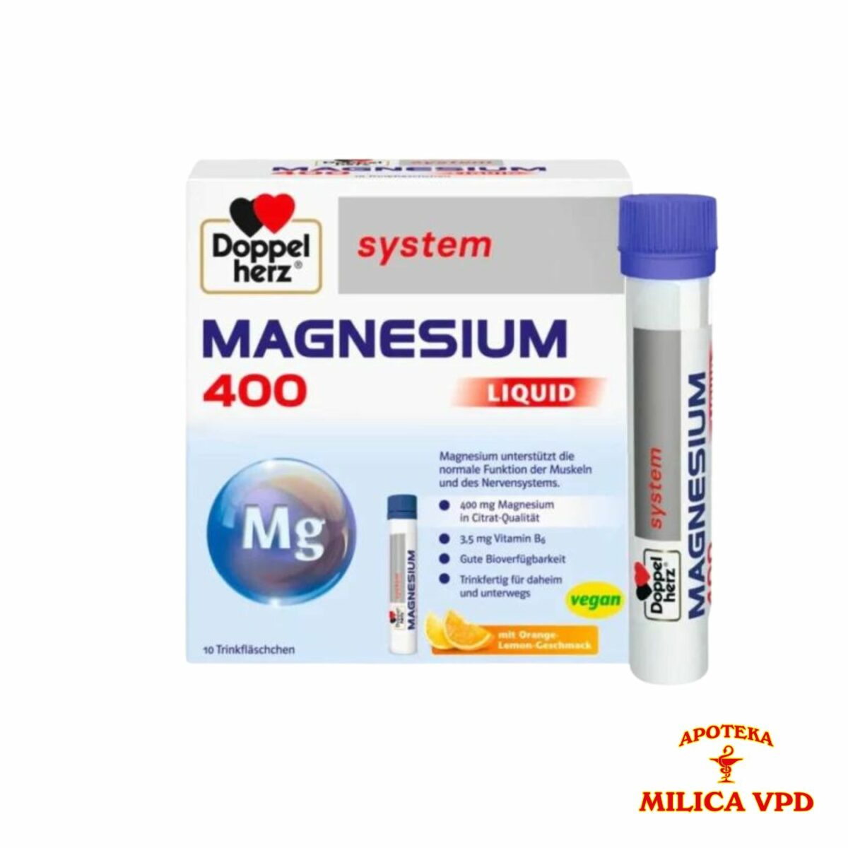 Doppel Herz Magnesium citrat 400mg 10 ampula