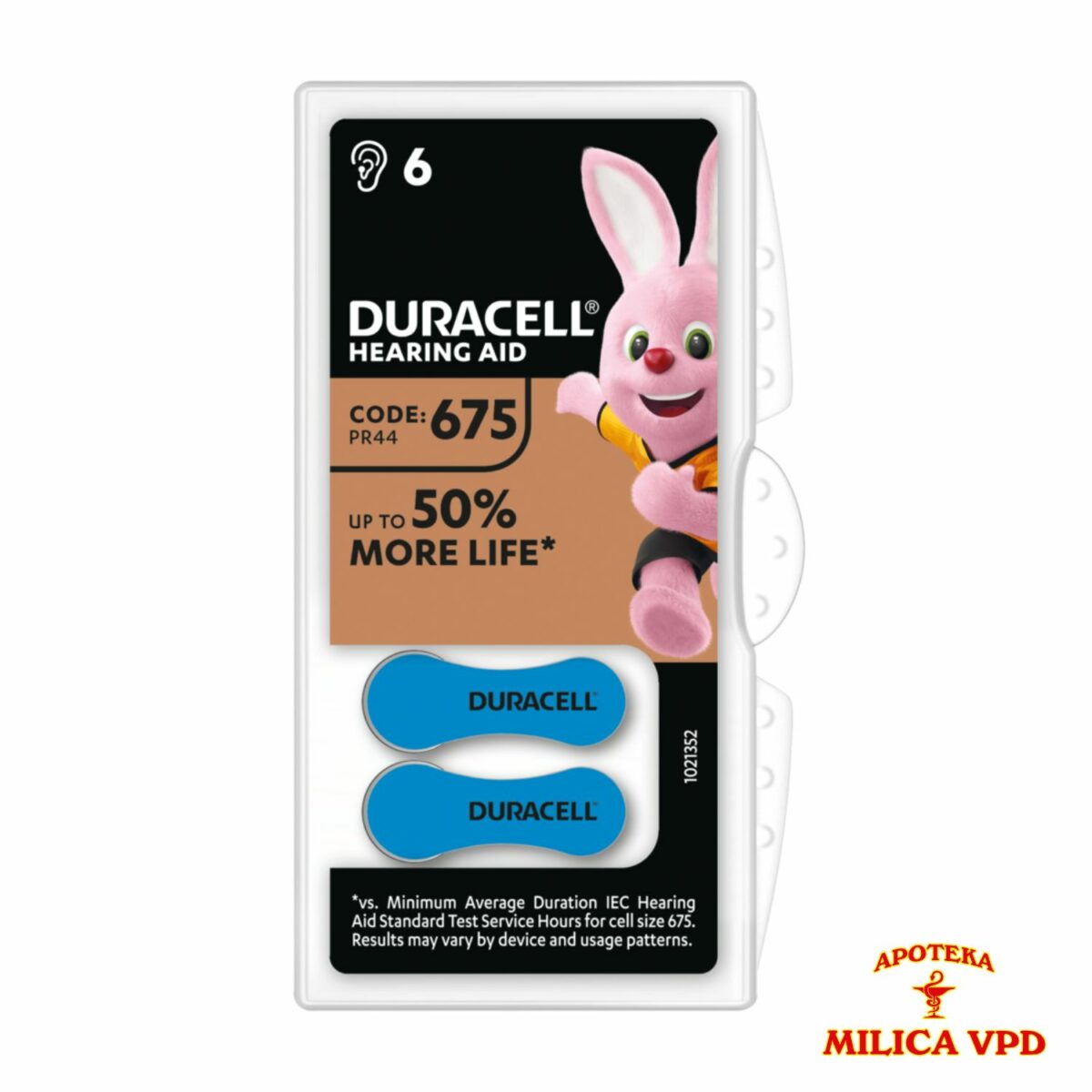 Duracell baterije za slušni aparat 675-plave A6