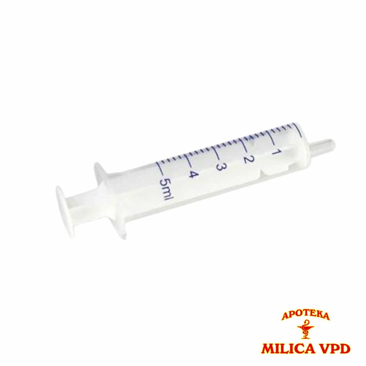 Špric 5ml dvodelni plastični sterilni bez gume