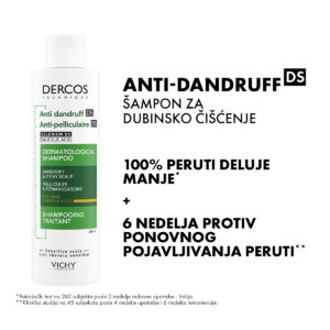 VICHY DERCOS AD Šampon protiv peruti za suvu kosu 200ml