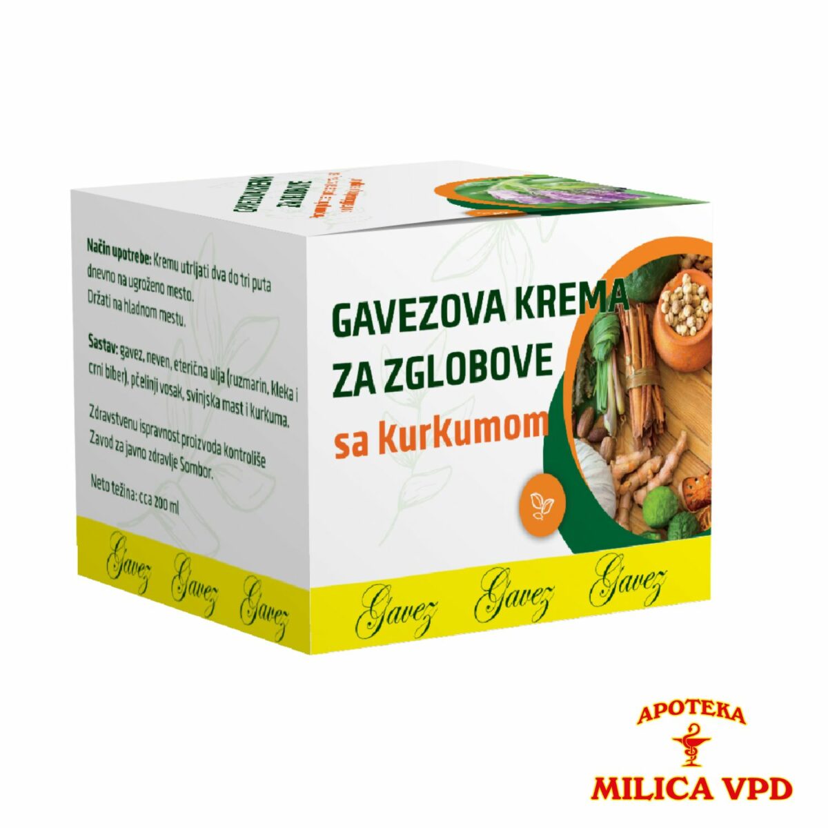 Gavezova krema za zglobove sa kurkumom 200ml