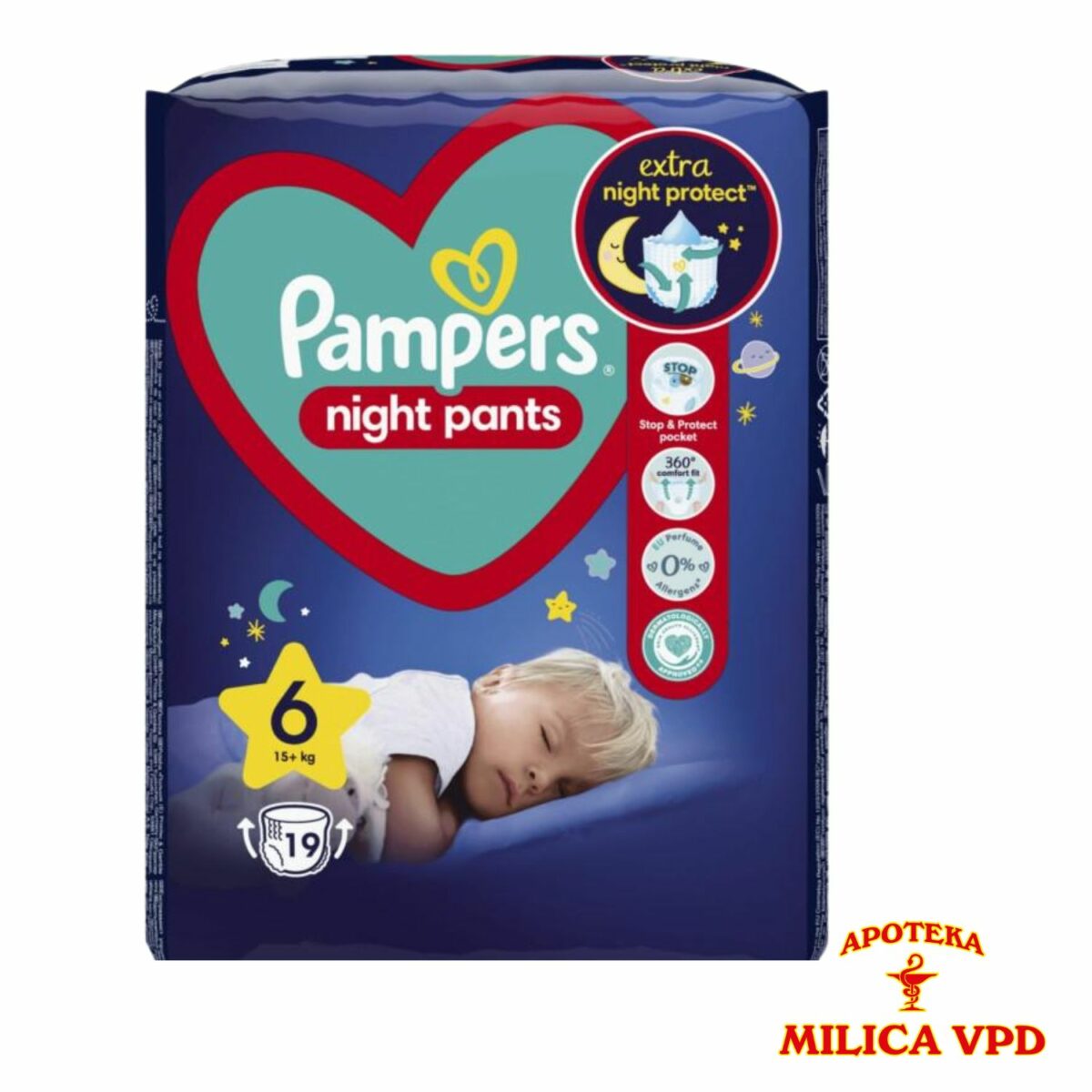 Pampers noćne pelene 6 15+kg 19 komada