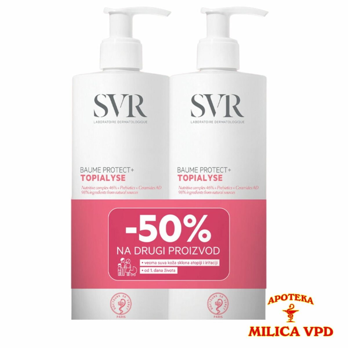 SVR Topialyse Protect + Balzam 400ml DUO pack 1+1
