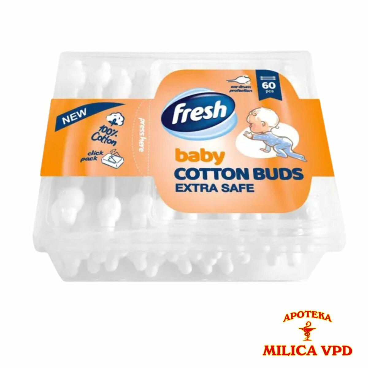 Štapići za uši sa graničnikom Fresh A60