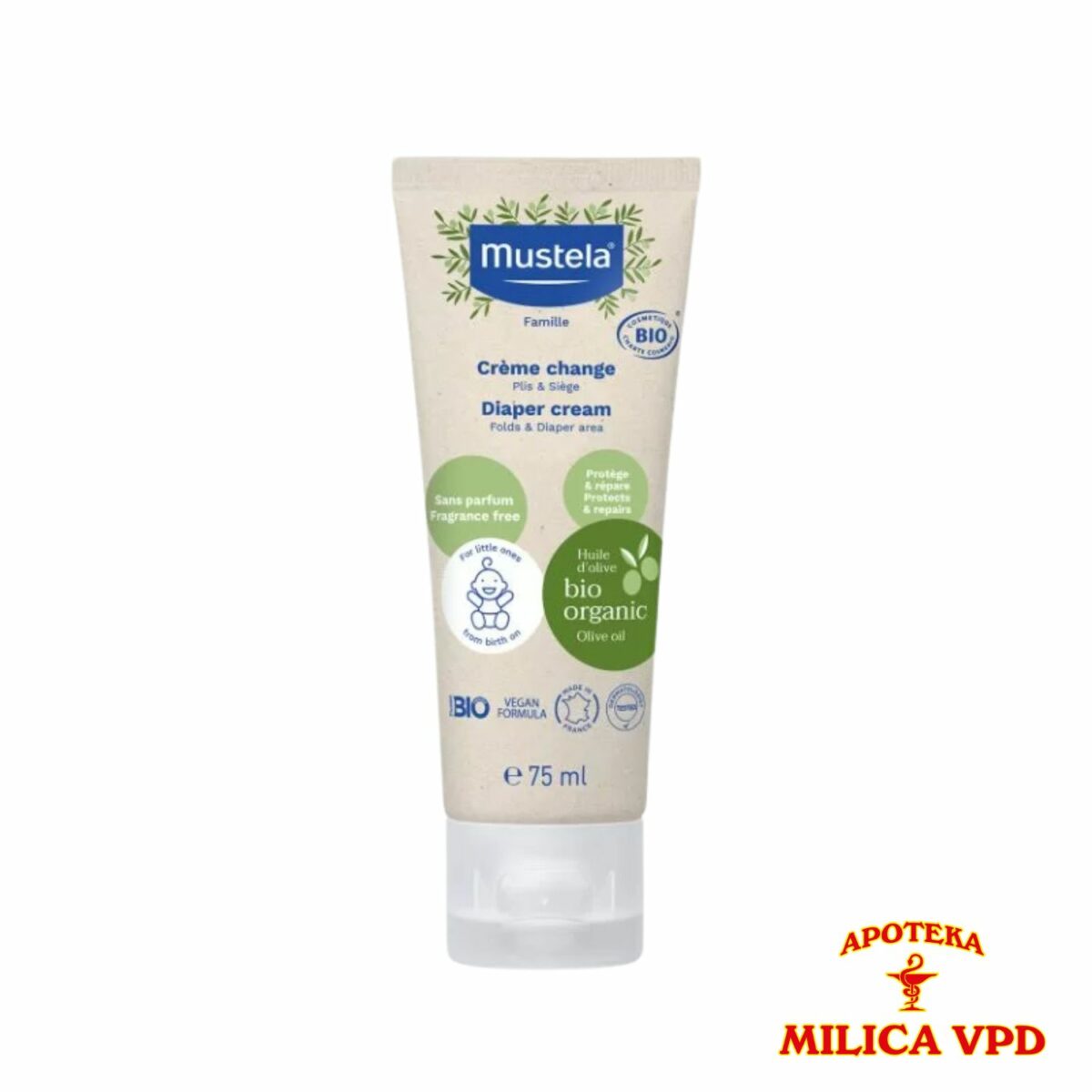 Mustela Bio Organik krema za pelensku regiju 75ml