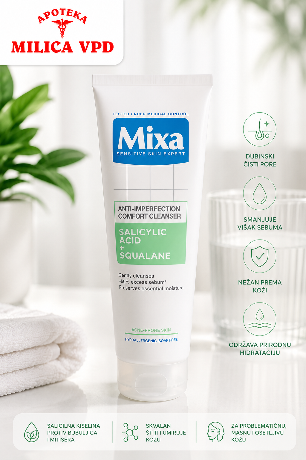 Mixa gel za umivanje protiv nesavršenosti 150ml