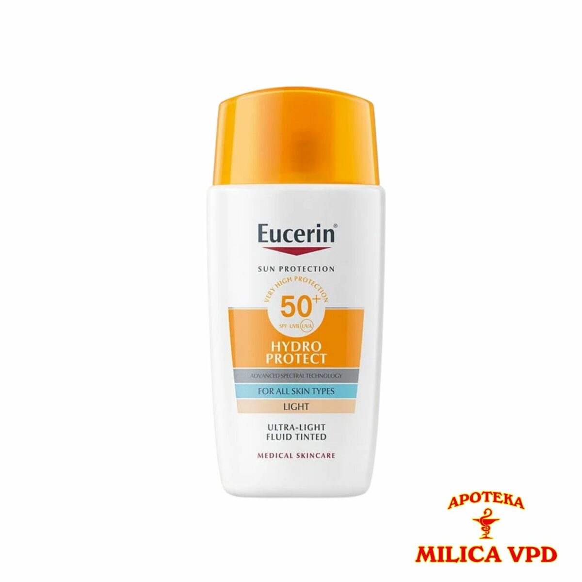 Eucerin Hydro-protect ultralagani fluid za zaštitu lica od sunca SPF 50+ Svetli