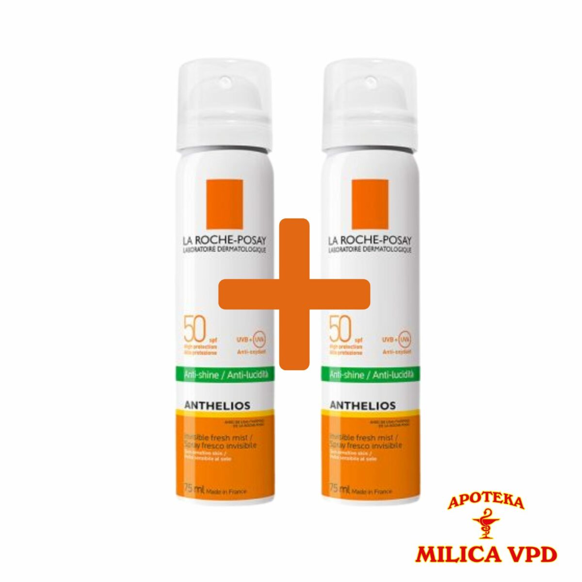 La Roche-Posay Anthelios nevidljiva maglica za lice protiv masnog sjaja SPF 50+ 75ml 1+1 GRATIS