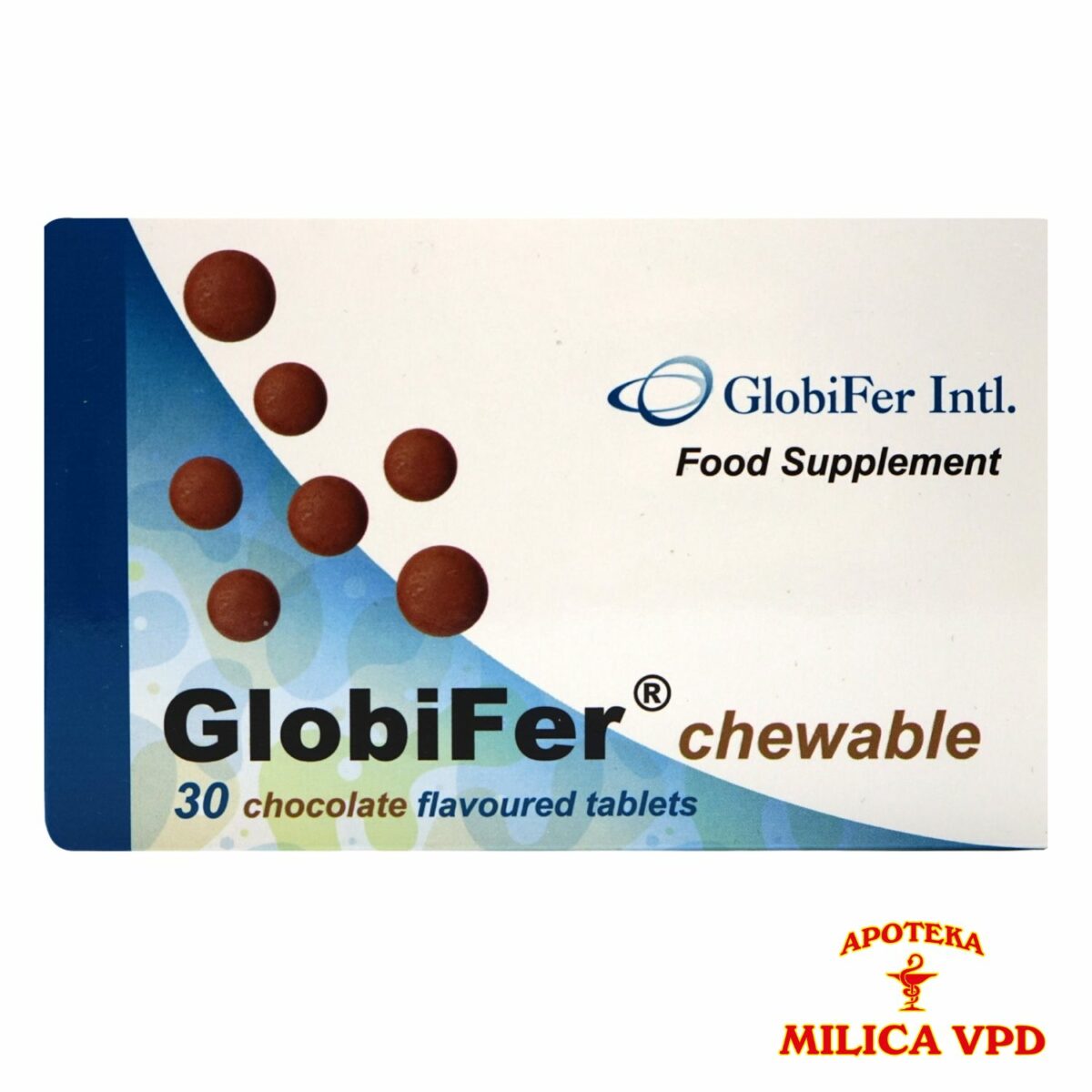 Globifer Chewable 30 tableta za žvakanje sa ukusom čokolade