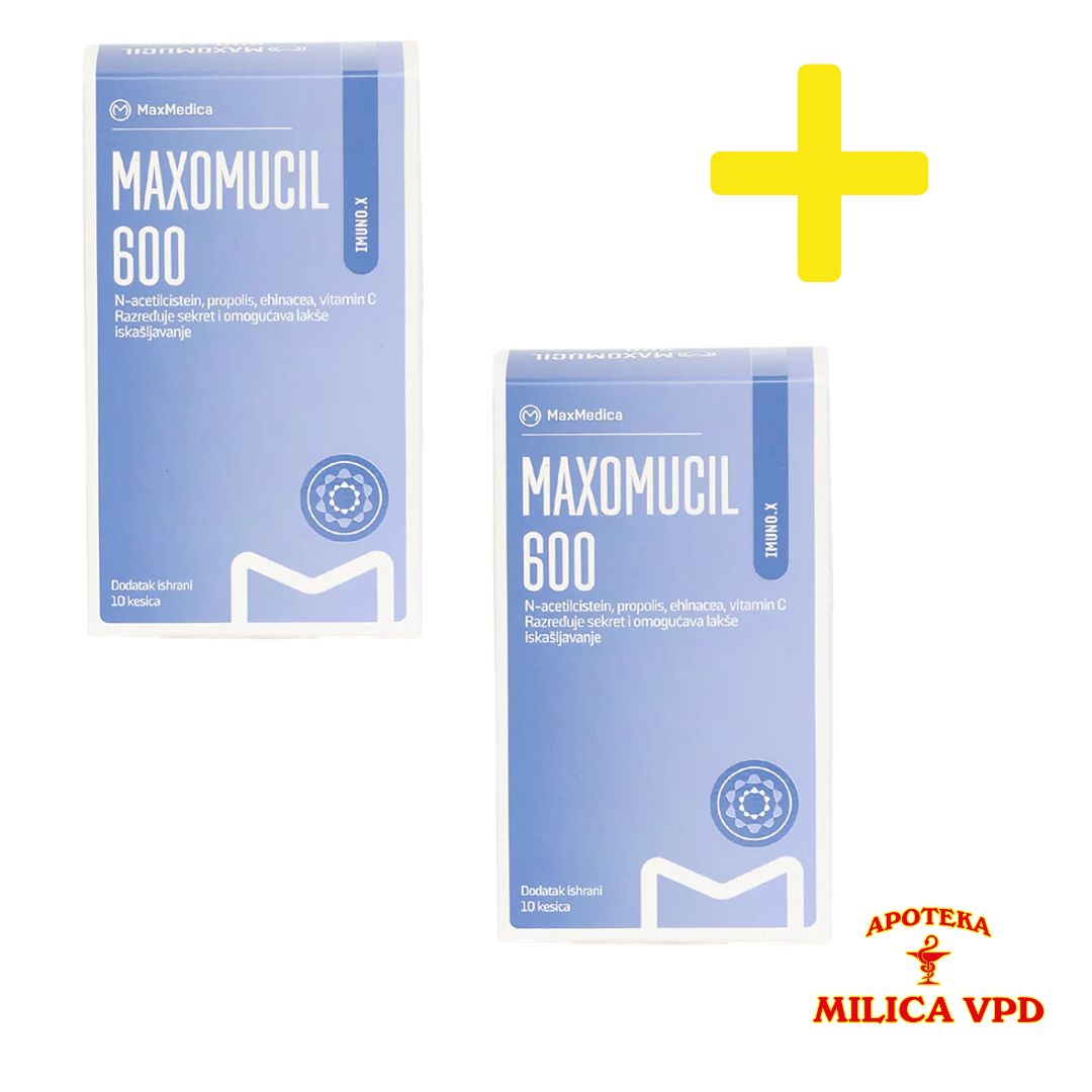 Max Medica Maxomucil 600, kesice A 10 1+1 GRATIS