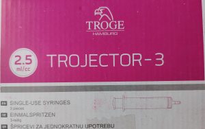Špric 2,5-3ml trodelni plastični sterilni sa gumom TROGE