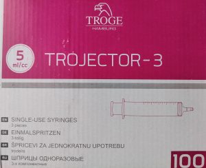 Špric 5ml trodelni plastični sterilni sa gumom TROGE