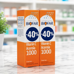 Biofar Vitamin C Acerola 1000 Duopack – 2 x 15 šumećih tableta akcija - 40%