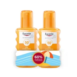 EUCERIN BOX SUN OIL CONTROL TRANSPARENTNI SPREJ SPF50+ 2X200ML PROMO