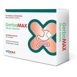 GERBMAX TABLETE ZA ŽVAKANJE A12, 1+1 GRATIS
