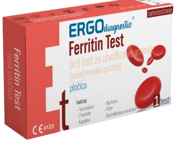 Ergo test za samotestiranje i utvrđivanje anemije (Ferritin test) 1 komad